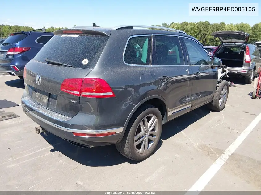 2015 Volkswagen Touareg V6 Lux VIN: WVGEF9BP4FD005105 Lot: 45382918