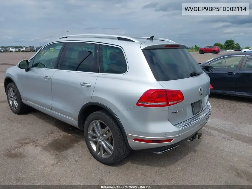 2015 Volkswagen Touareg Tdi Lux VIN: WVGEP9BP5FD002114 Lot: 45535712