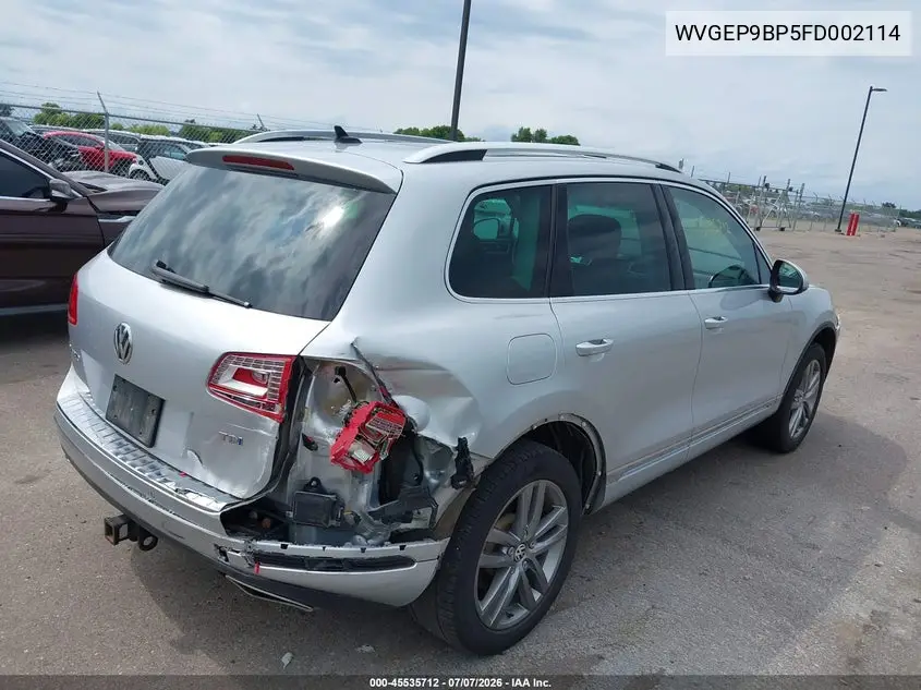 2015 Volkswagen Touareg Tdi Lux VIN: WVGEP9BP5FD002114 Lot: 45535712