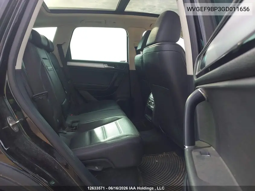 2016 Volkswagen Touareg Sport/Lux/Executive VIN: WVGEF9BP3GD011656 Lot: 12633571