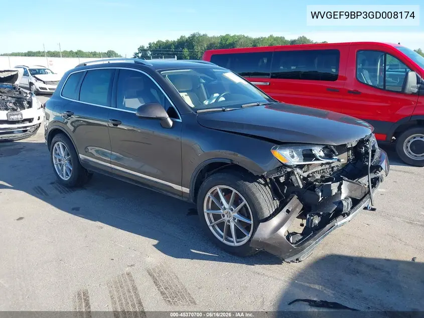 2016 Volkswagen Touareg Vr6 Executive VIN: WVGEF9BP3GD008174 Lot: 45370700
