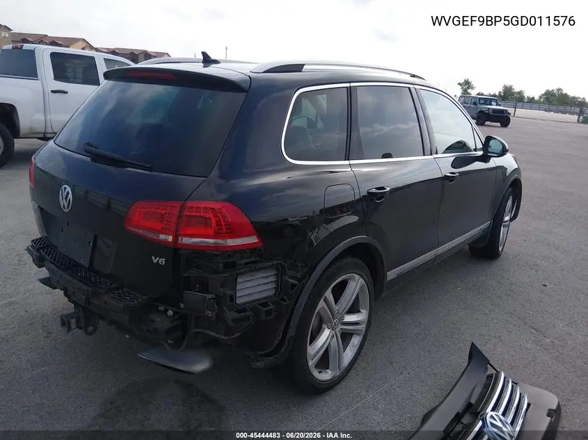 2016 Volkswagen Touareg Vr6 Executive VIN: WVGEF9BP5GD011576 Lot: 45444483