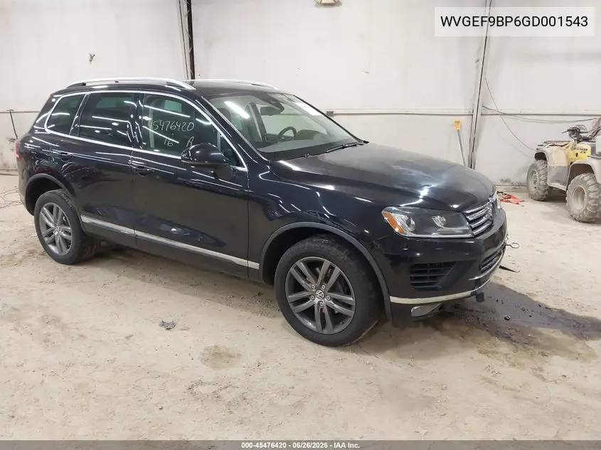 2016 Volkswagen Touareg Vr6 Lux VIN: WVGEF9BP6GD001543 Lot: 45476420