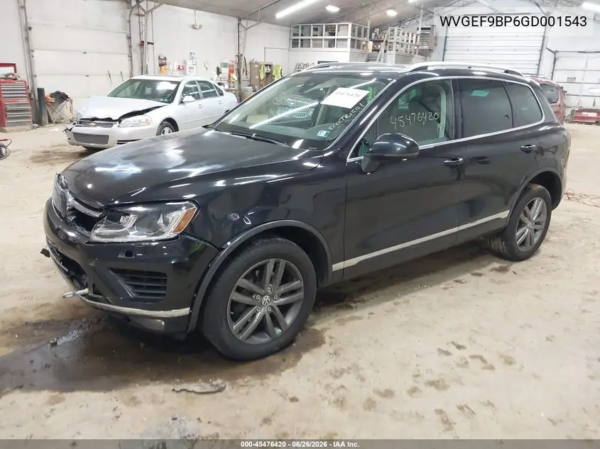 2016 Volkswagen Touareg Vr6 Lux VIN: WVGEF9BP6GD001543 Lot: 45476420
