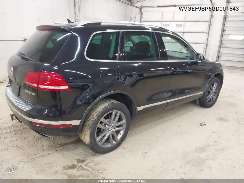 2016 Volkswagen Touareg Vr6 Lux VIN: WVGEF9BP6GD001543 Lot: 45476420