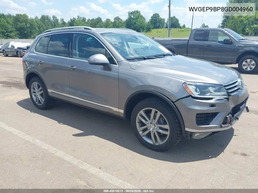 2016 Volkswagen Touareg Tdi Lux VIN: WVGEP9BP8GD004960 Lot: 45516212