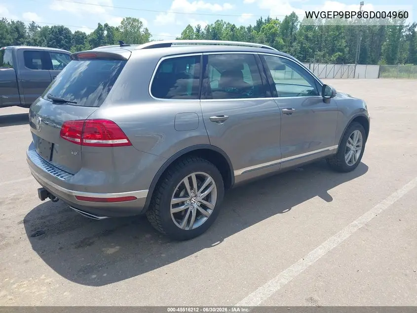 2016 Volkswagen Touareg Tdi Lux VIN: WVGEP9BP8GD004960 Lot: 45516212