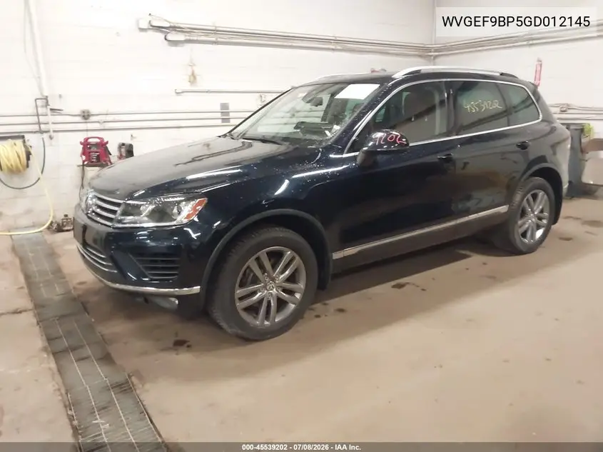 2016 Volkswagen Touareg Vr6 Lux VIN: WVGEF9BP5GD012145 Lot: 45539202