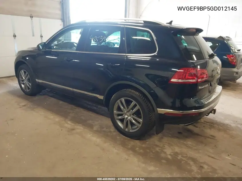 2016 Volkswagen Touareg Vr6 Lux VIN: WVGEF9BP5GD012145 Lot: 45539202