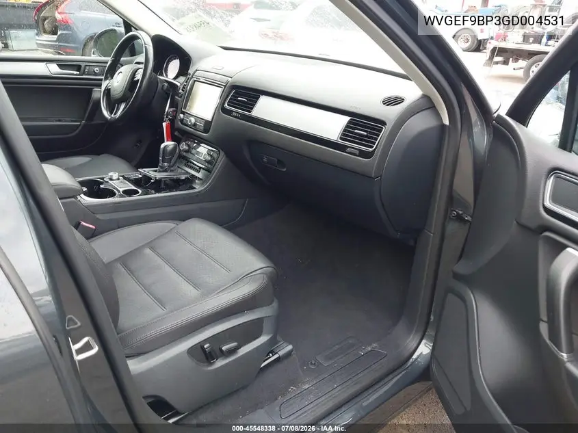2016 Volkswagen Touareg Sport W/Technology VIN: WVGEF9BP3GD004531 Lot: 45548338