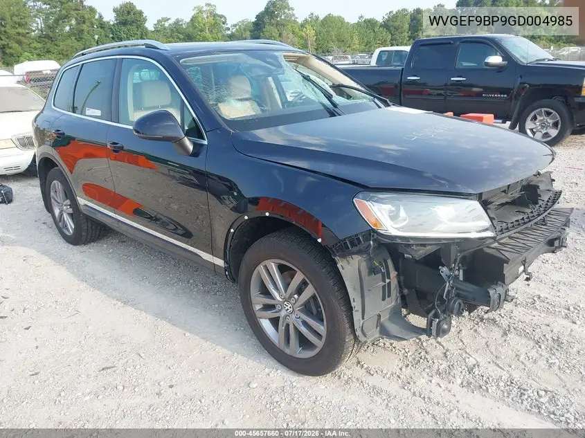 2016 Volkswagen Touareg Vr6 Lux VIN: WVGEF9BP9GD004985 Lot: 45657660