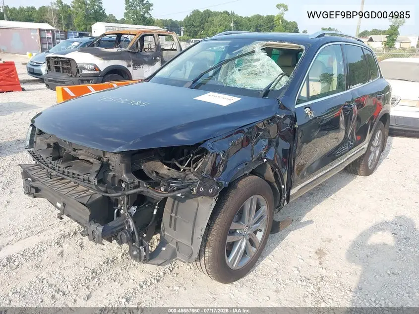 2016 Volkswagen Touareg Vr6 Lux VIN: WVGEF9BP9GD004985 Lot: 45657660