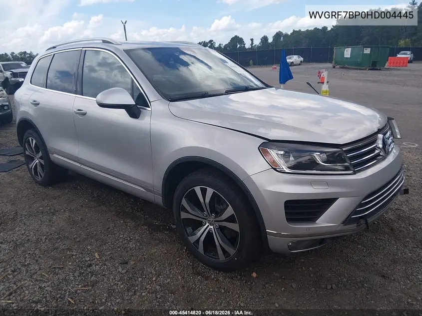 2017 Volkswagen Touareg V6 Wolfsburg Edition VIN: WVGRF7BP0HD004445 Lot: 45414820
