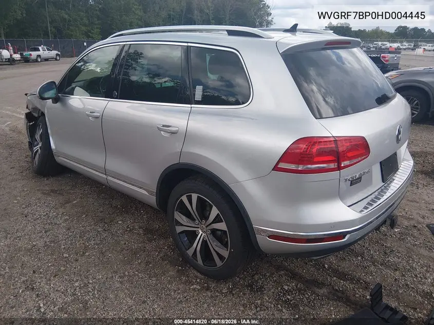 2017 Volkswagen Touareg V6 Wolfsburg Edition VIN: WVGRF7BP0HD004445 Lot: 45414820