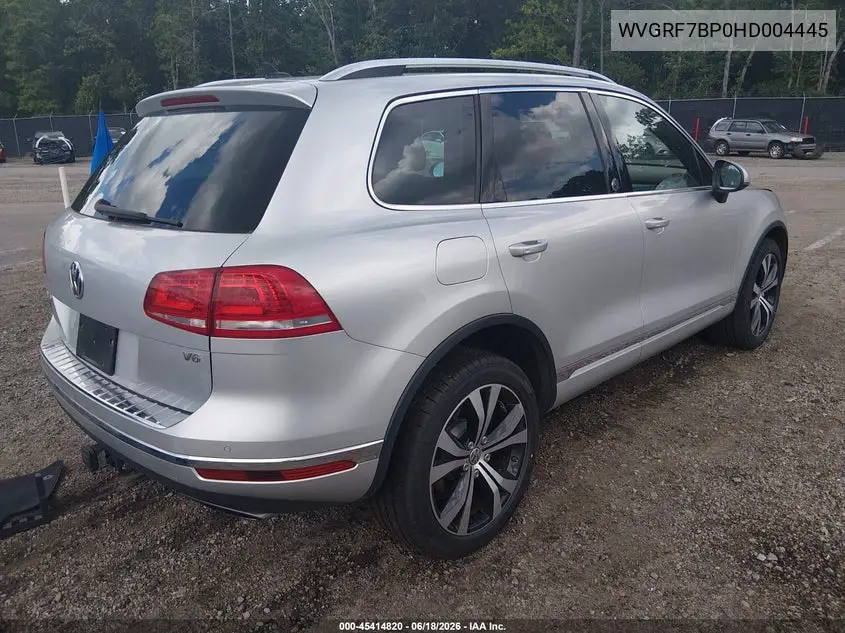 2017 Volkswagen Touareg V6 Wolfsburg Edition VIN: WVGRF7BP0HD004445 Lot: 45414820