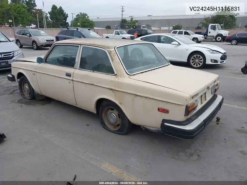 1977 Volvo 242 Dl VIN: VC24245H1116831 Lot: 45043934