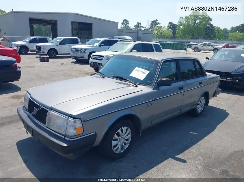 1992 Volvo 240 Gl VIN: YV1AS8802N1467286 Lot: 44924984