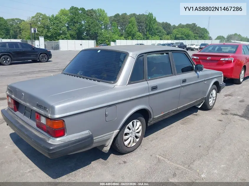 1992 Volvo 240 Gl VIN: YV1AS8802N1467286 Lot: 44924984