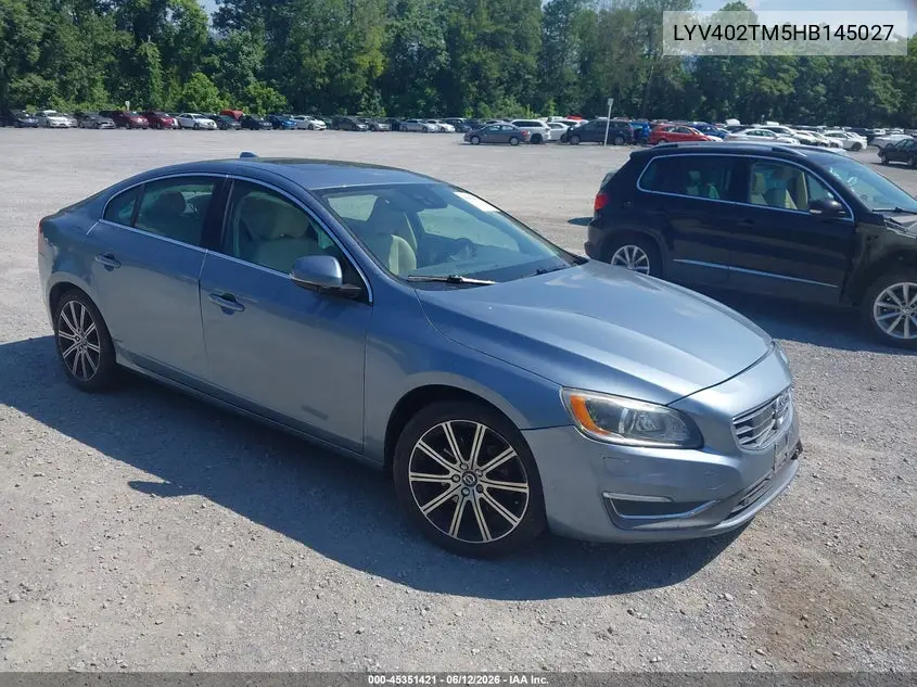 2017 Volvo S60 Inscription T5 Platinum VIN: LYV402TM5HB145027 Lot: 45351421