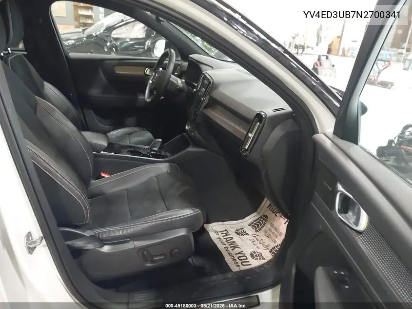 2022 Volvo Xc40 Recharge Pure Electric P8 Twin Ultimate VIN: YV4ED3UB7N2700341 Lot: 45180003