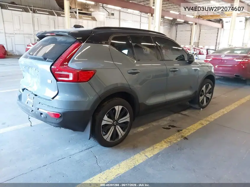 2023 Volvo Xc40 Recharge Pure Electric Twin Plus VIN: YV4ED3UW2P2074607 Lot: 45391266