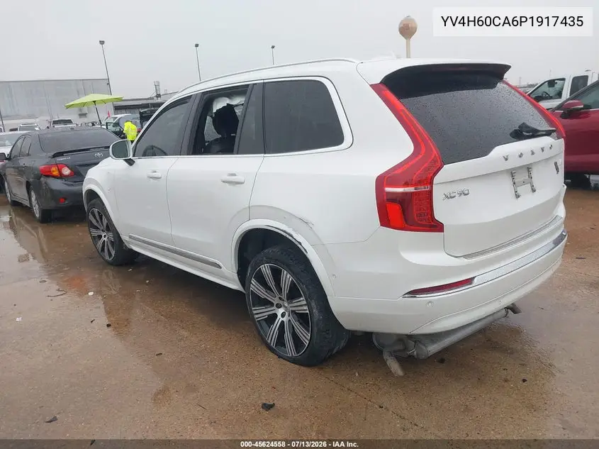 2023 Volvo Xc90 Recharge Plug-In Hybrid T8 Ultimate Bright Theme 7-Seater VIN: YV4H60CA6P1917435 Lot: 45624558