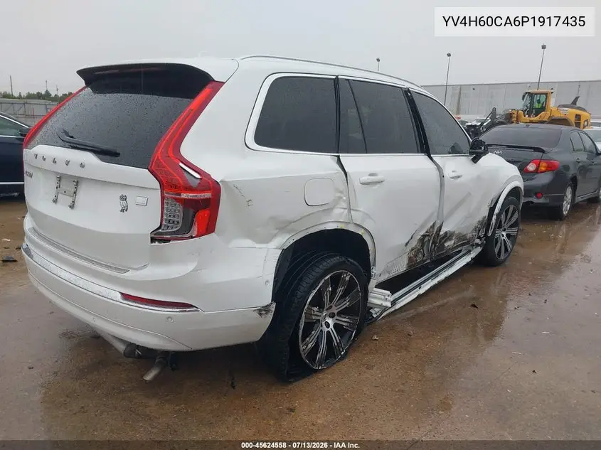 2023 Volvo Xc90 Recharge Plug-In Hybrid T8 Ultimate Bright Theme 7-Seater VIN: YV4H60CA6P1917435 Lot: 45624558