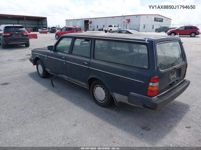 1988 Volvo 245 Dl/Gl VIN: YV1AX8850J1794650 Lot: 45318639