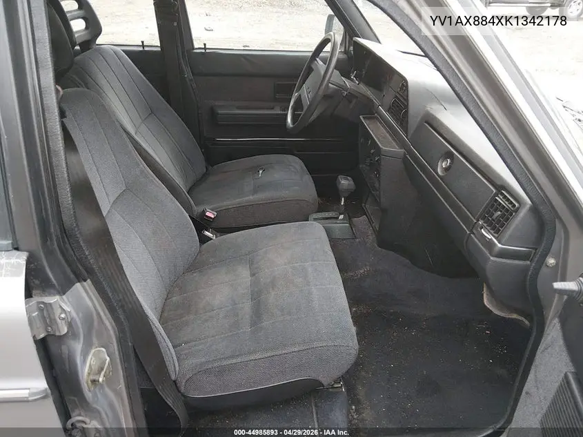 1989 Volvo 244 Dl/Gl VIN: YV1AX884XK1342178 Lot: 44985893