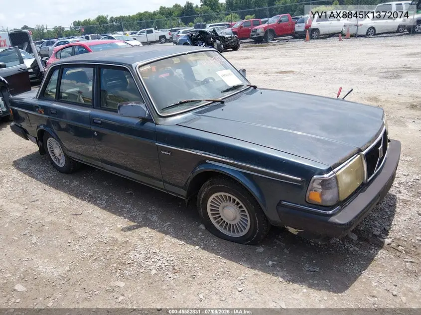 1989 Volvo 244 Dl/Gl VIN: YV1AX8845K1372074 Lot: 45582831