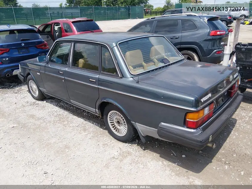 1989 Volvo 244 Dl/Gl VIN: YV1AX8845K1372074 Lot: 45582831
