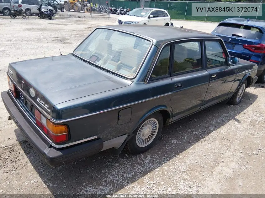 1989 Volvo 244 Dl/Gl VIN: YV1AX8845K1372074 Lot: 45582831