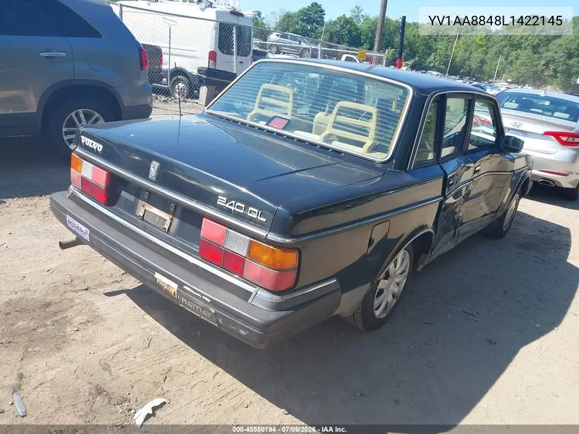 1990 Volvo 240 Dl VIN: YV1AA8848L1422145 Lot: 45550194