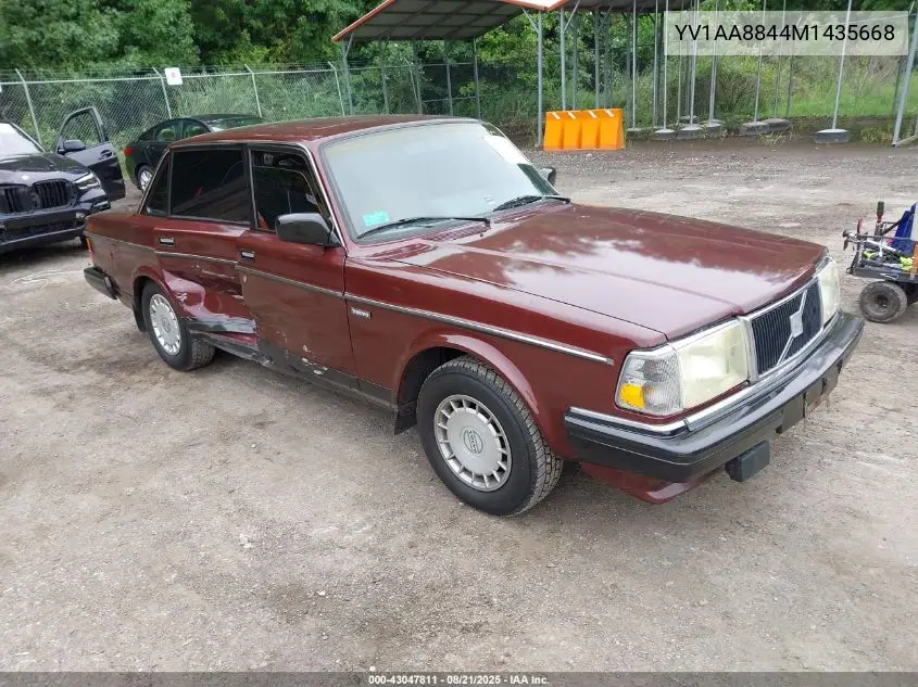 1991 Volvo 240 VIN: YV1AA8844M1435668 Lot: 43047811