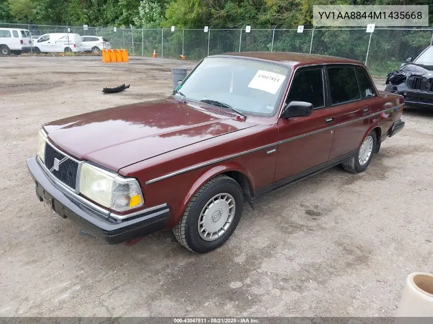 1991 Volvo 240 VIN: YV1AA8844M1435668 Lot: 43047811