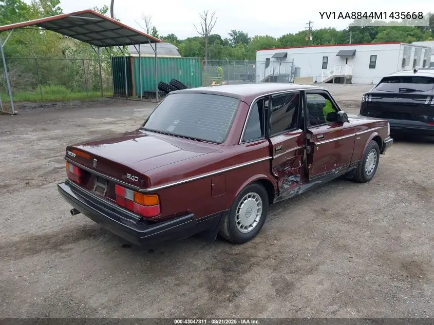 1991 Volvo 240 VIN: YV1AA8844M1435668 Lot: 43047811