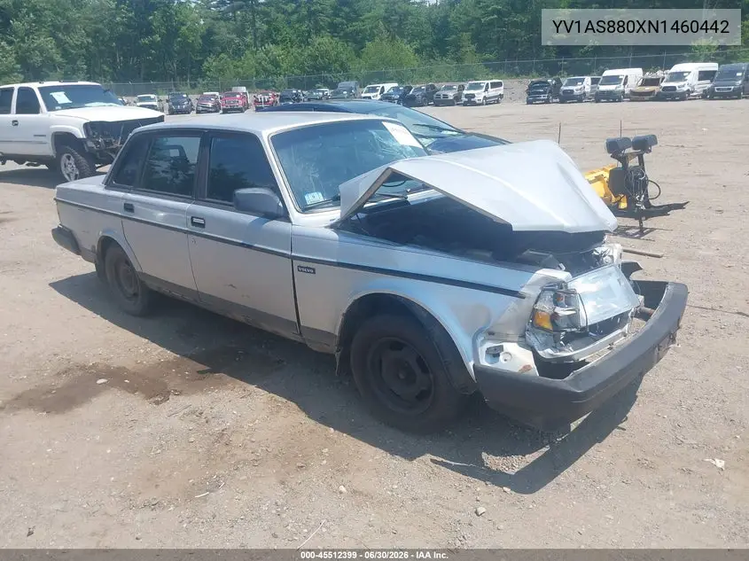 1992 Volvo 240 Gl VIN: YV1AS880XN1460442 Lot: 45512399