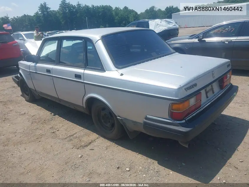 1992 Volvo 240 Gl VIN: YV1AS880XN1460442 Lot: 45512399