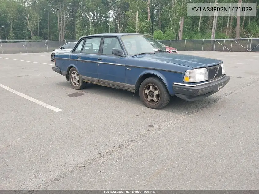 1992 Volvo 240 Gl VIN: YV1AS8802N1471029 Lot: 45636323