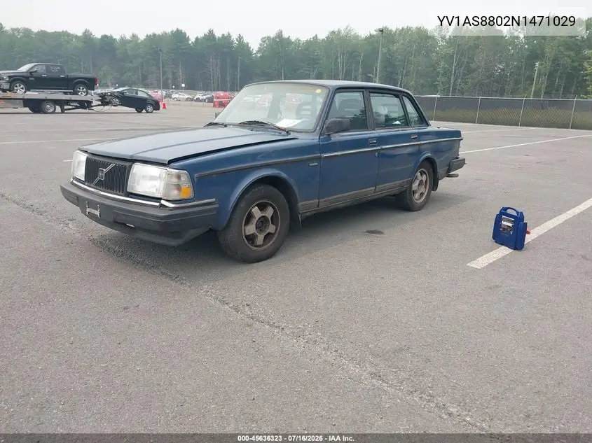 1992 Volvo 240 Gl VIN: YV1AS8802N1471029 Lot: 45636323