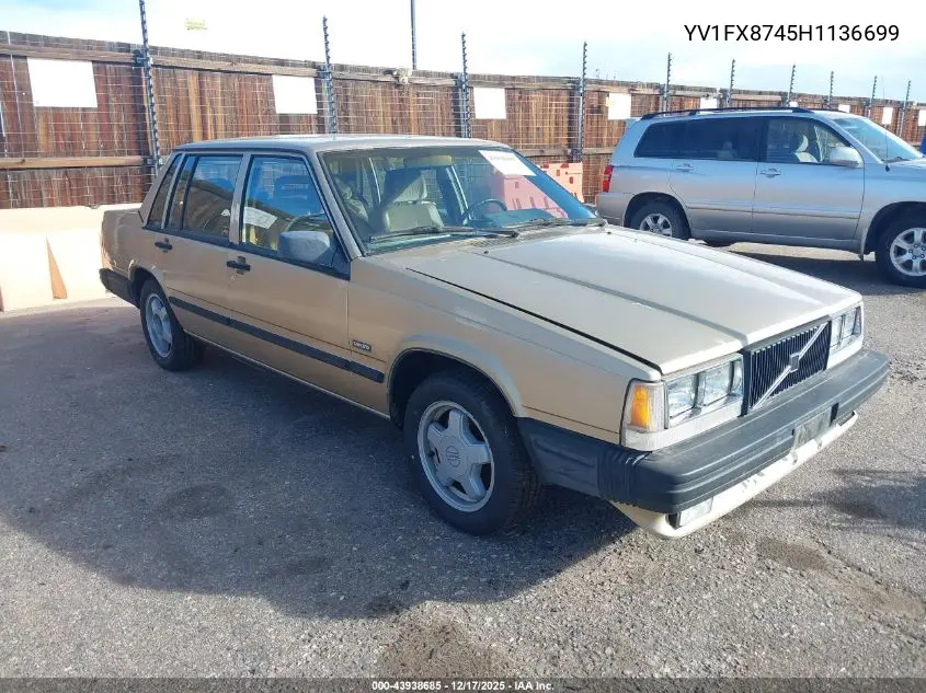 1987 Volvo 740 Gle VIN: YV1FX8745H1136699 Lot: 43938685