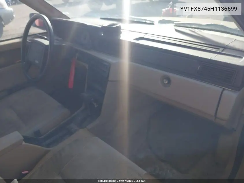 1987 Volvo 740 Gle VIN: YV1FX8745H1136699 Lot: 43938685