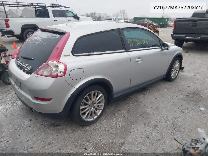 2011 Volvo C30 T5/T5 R-Design VIN: YV1672MK7B2203627 Lot: 43982818