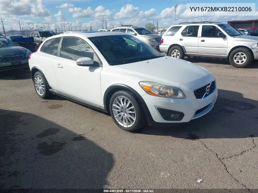 2011 Volvo C30 T5/T5 R-Design VIN: YV1672MKXB2210006 Lot: 44412245