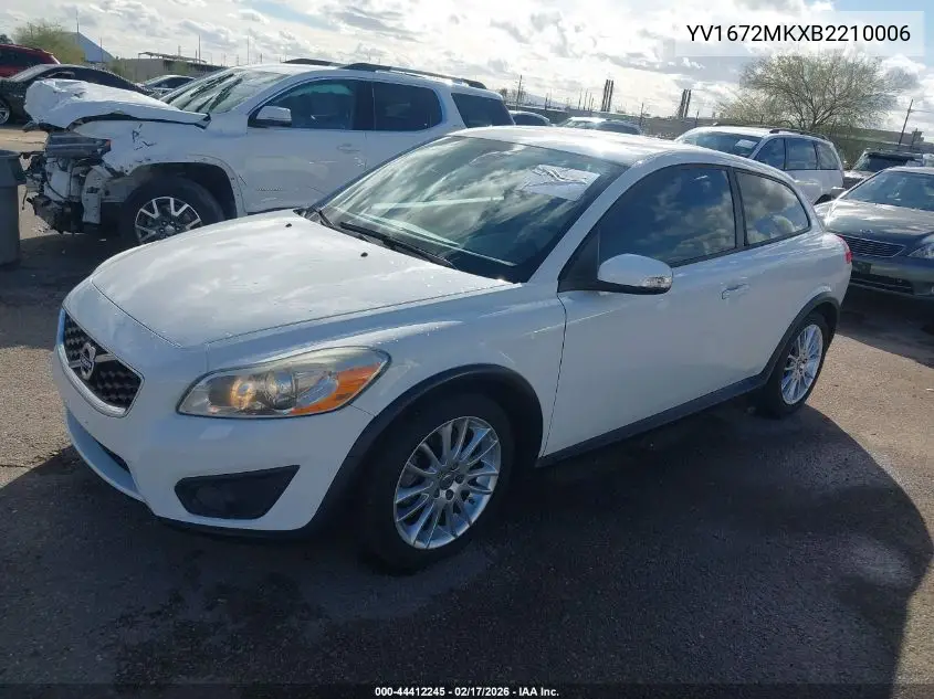 2011 Volvo C30 T5/T5 R-Design VIN: YV1672MKXB2210006 Lot: 44412245