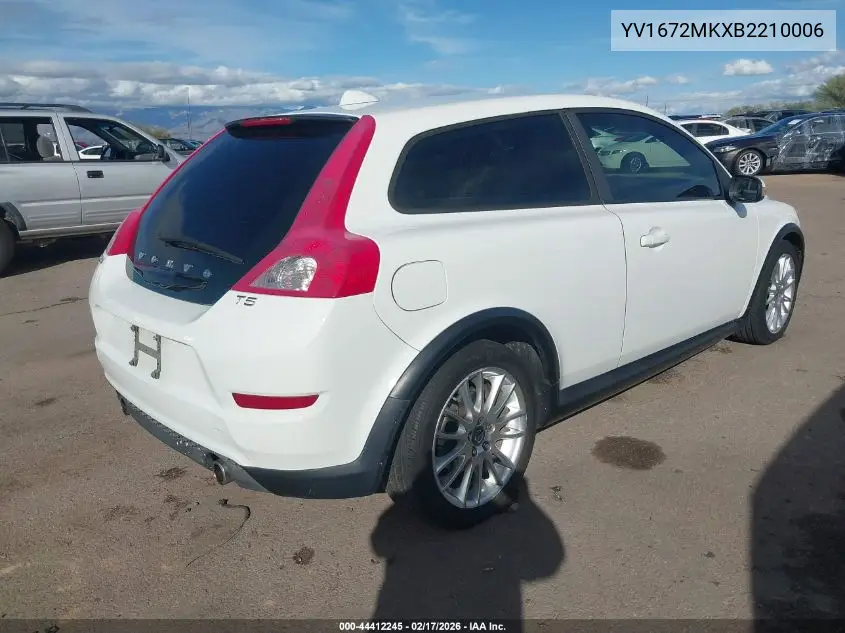 2011 Volvo C30 T5/T5 R-Design VIN: YV1672MKXB2210006 Lot: 44412245