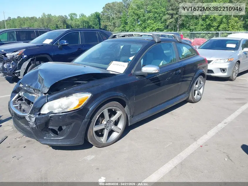 2011 Volvo C30 T5/T5 R-Design VIN: YV1672MK3B2210946 Lot: 44904536