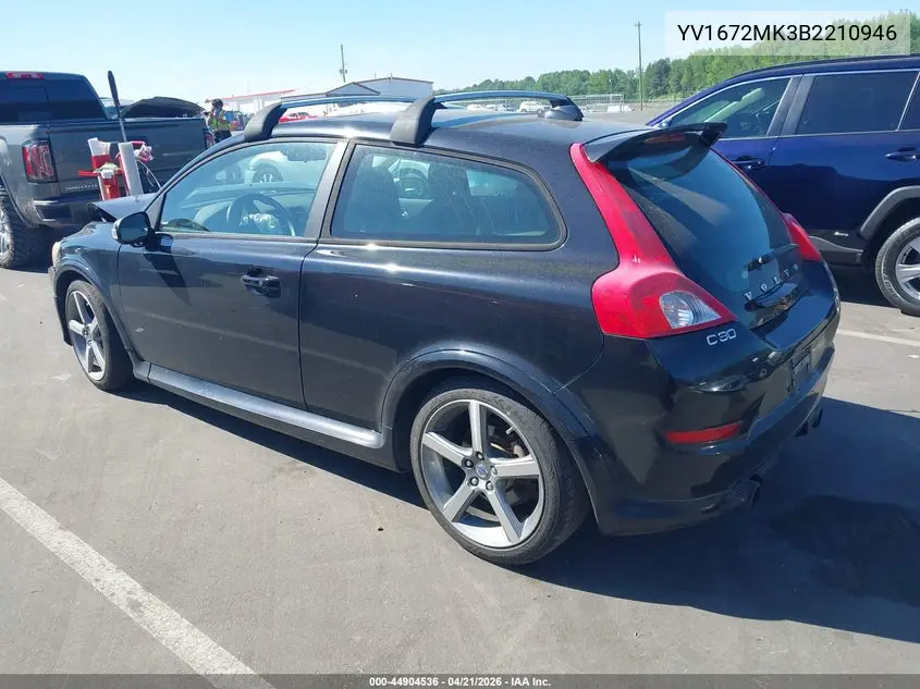 2011 Volvo C30 T5/T5 R-Design VIN: YV1672MK3B2210946 Lot: 44904536