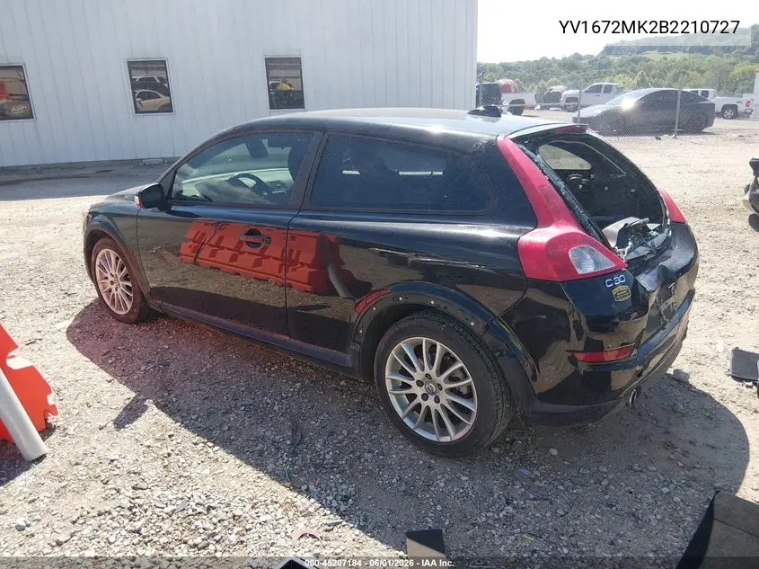 2011 Volvo C30 T5/T5 R-Design VIN: YV1672MK2B2210727 Lot: 45207184