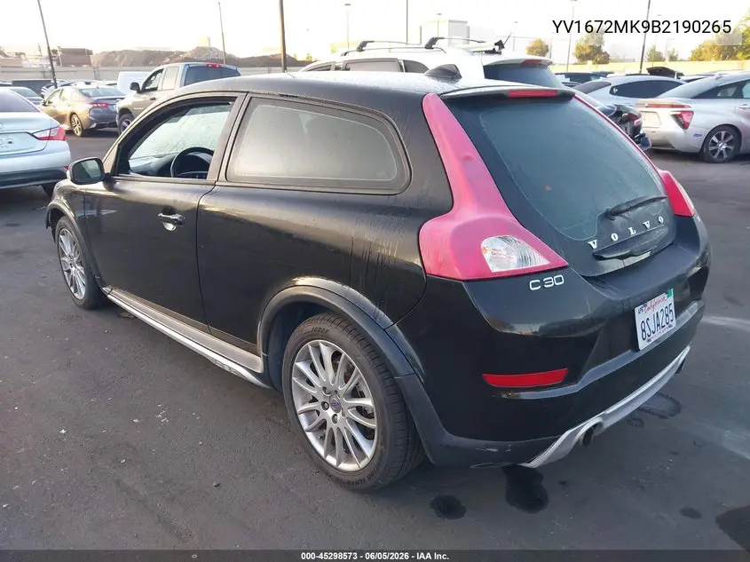 2011 Volvo C30 T5/T5 R-Design VIN: YV1672MK9B2190265 Lot: 45298573